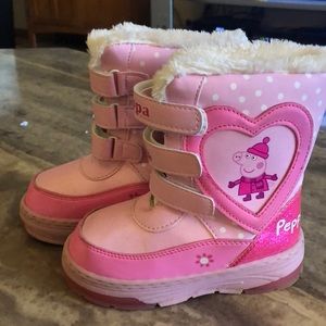 Little girls peppa pig light up boots